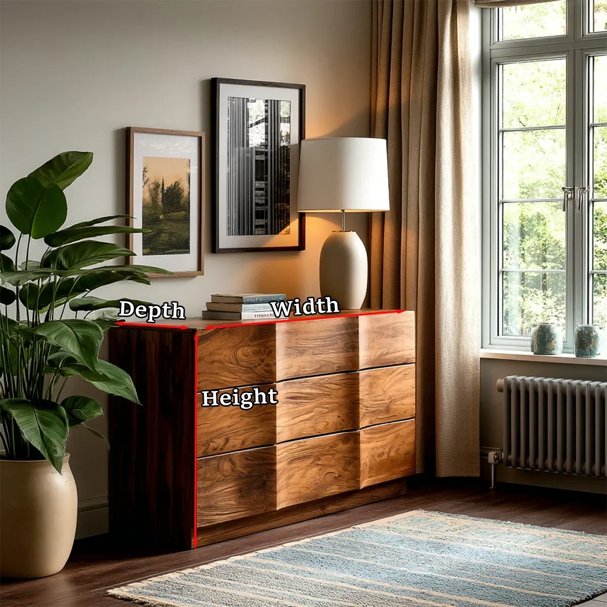 Grid Drawer Sideboard in Natural Solid Wood for Contemporary Interiors - ArborisWood - 11