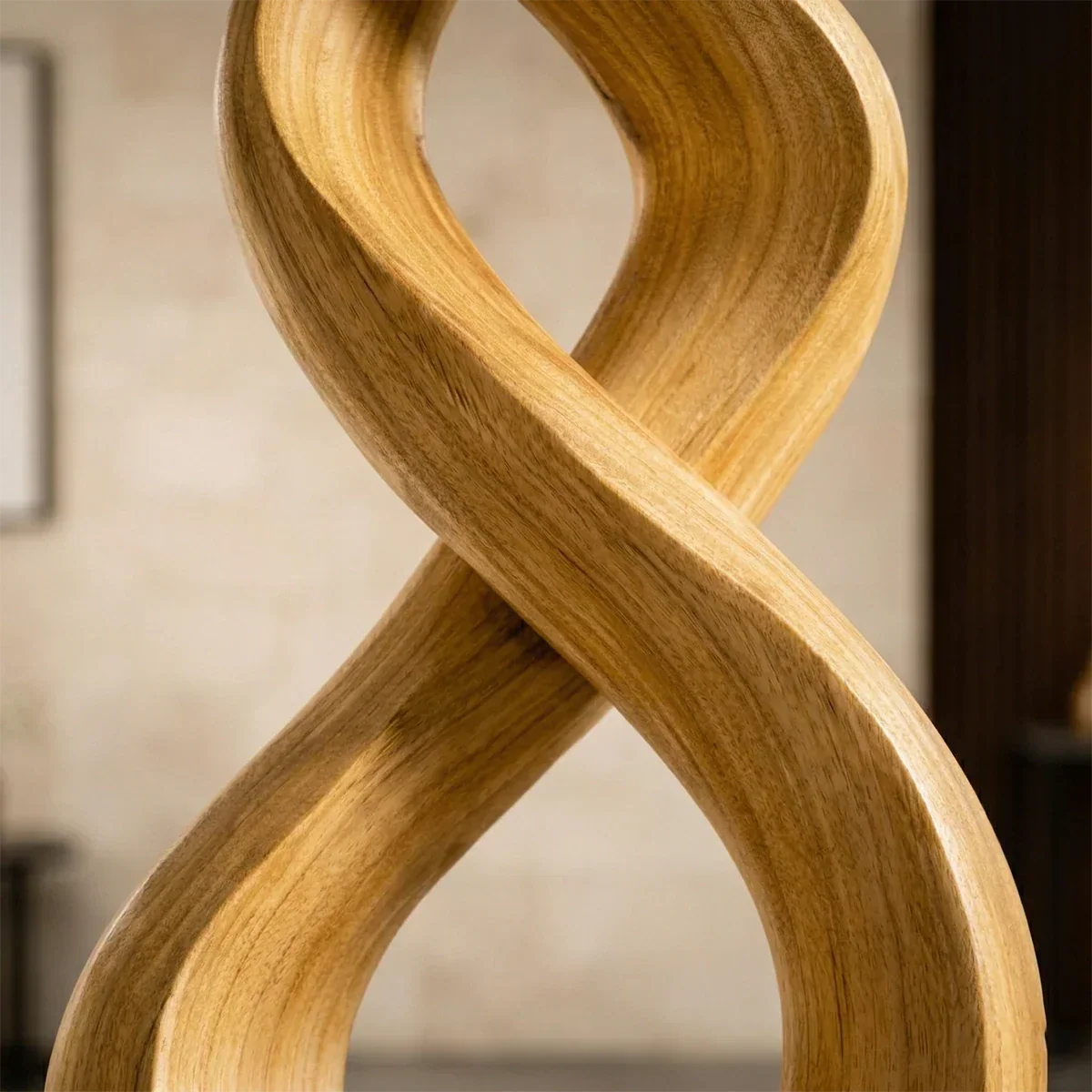 Large Wood Sculpture with Twisting Spiral Form and Sculptural Statement Design - ArborisWood - 4