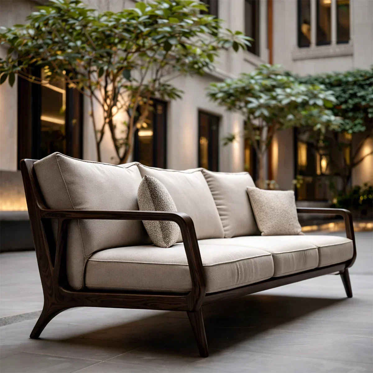 Modern Curved Sofa with Deep Seating and Cushioned Comfort for Living Rooms - ArborisWood - 6