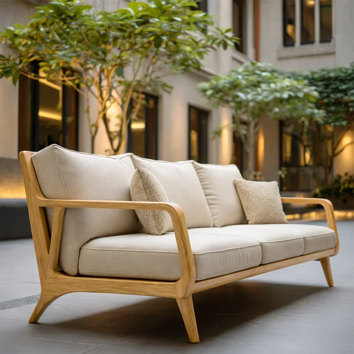 Modern Curved Sofa with Deep Seating and Cushioned Comfort for Living Rooms - ArborisWood - 7