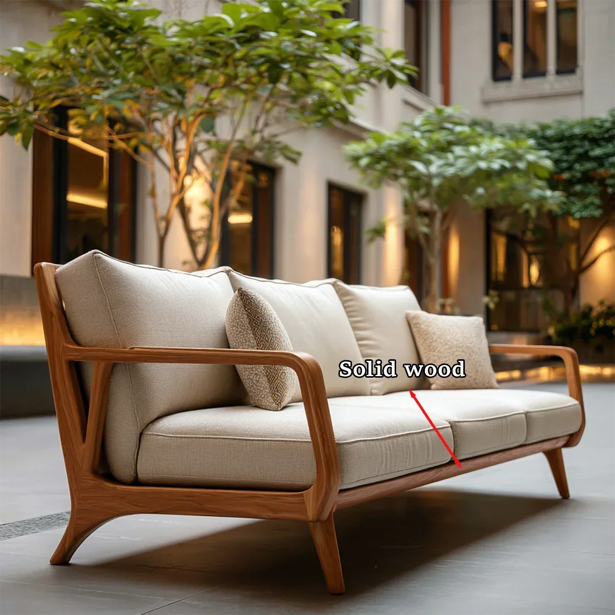 Modern Curved Sofa with Deep Seating and Cushioned Comfort for Living Rooms - ArborisWood - 9