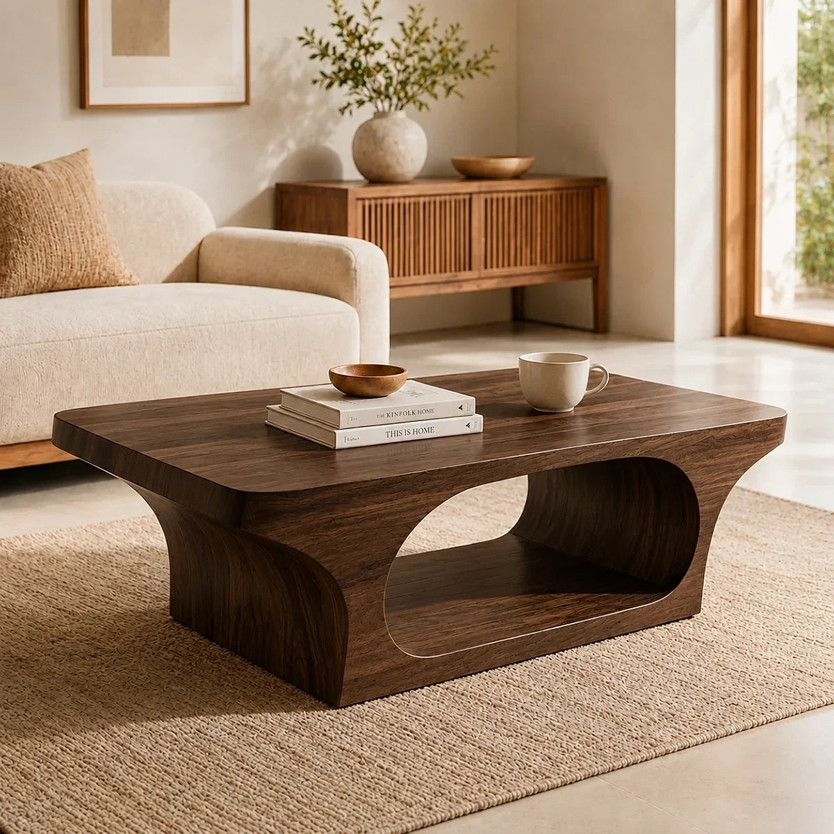 Natural Solid Wood Coffee Table with Sculptural Underbody – Japandi - Arboriswood - 10