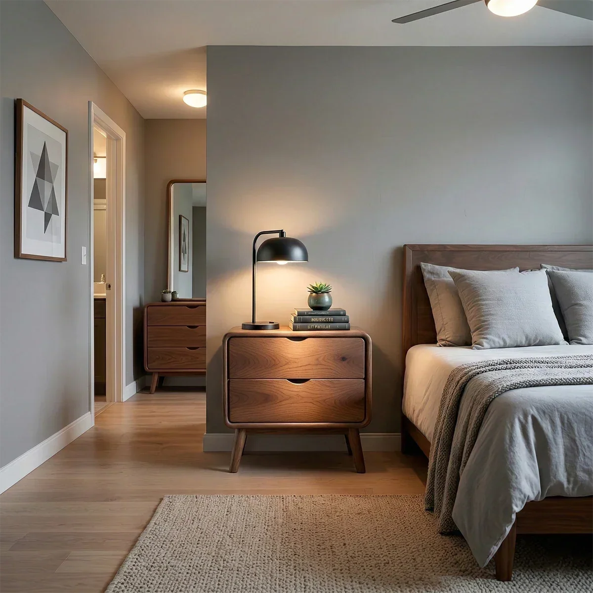 Solid Wood Nightstand with Rounded Edges and Soft Modern Storage Design - ArborisWood - 4