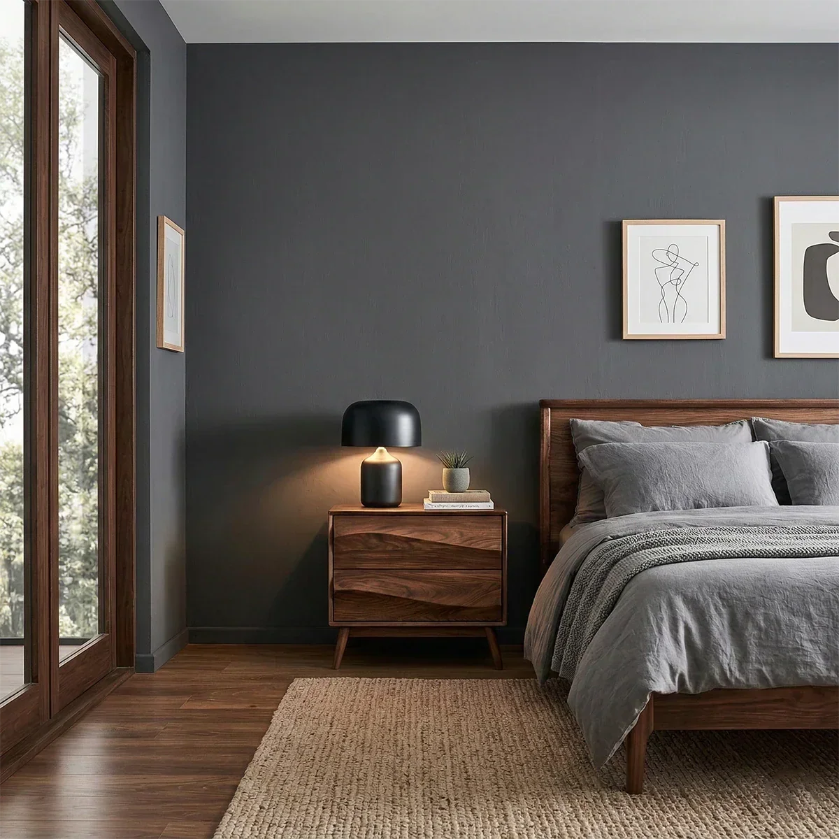 Solid Wood Nightstand with Soft Wave Drawers and Modern Storage Design - ArborisWood - 3
