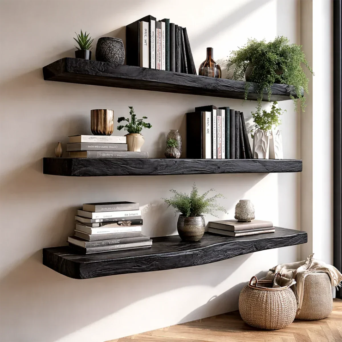 Tiered Floating Shelf Solid Wood Wall Mounted Display Storage Shelf - ArborisWood - 7