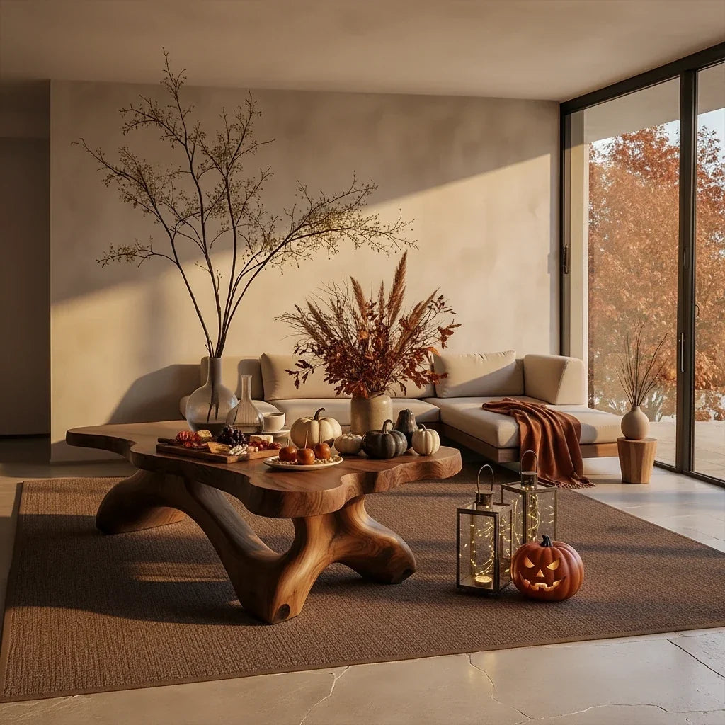 Live Edge Coffee Table Halloween Styling: A Grazing Table Night