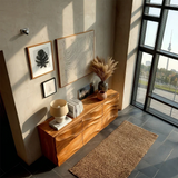 Architectural Storage Sideboard in Natural Solid Wood with Sculpted Relief - ArborisWood - 6