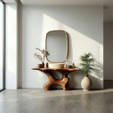 Artistic Sculptural Bathroom Vanity Natural Solid Wood Curved Base - Arboriswood - 3
