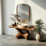 Artistic Sculptural Bathroom Vanity Natural Solid Wood Curved Base - Arboriswood - 6