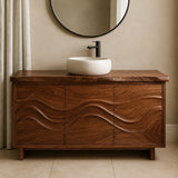 Bathroom Vanity with Flowing Wave-Carved Doors for Primary Bathrooms - Arboriswood - 3