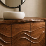 Bathroom Vanity with Flowing Wave-Carved Doors for Primary Bathrooms - Arboriswood - 4