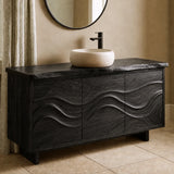 Bathroom Vanity with Flowing Wave-Carved Doors for Primary Bathrooms - Arboriswood - 7