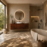 Bathroom Vanity with Hand-Carved Wave Drawers in Natural Solid Wood - Arboriswood - 2