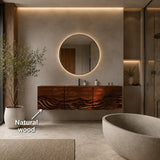 Bathroom Vanity with Hand-Carved Wave Drawers in Natural Solid Wood - Arboriswood - 5