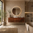 Bathroom Vanity with Hand-Carved Wave Drawers in Natural Solid Wood - Arboriswood