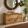 Bathroom Vanity with Sculptural Wave-Carved Drawer in Natural Solid Wood - Arboriswood