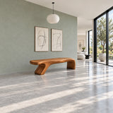 Bed Bench with Wavy One-Piece Slab Seat on Two Chunky Arched Leg Blocks - Arboriswood - 3