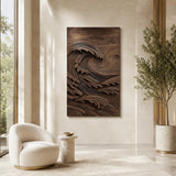 Mounted as a statement piece, this wave wall art brings depth to a bright interior