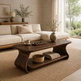 Coffee Table with Curved Sculptural Base in Natural Solid Wood - Arboriswood - 1