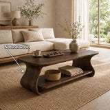 Coffee Table with Curved Sculptural Base in Natural Solid Wood - Arboriswood - 5