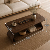 Coffee Table with Curved Sculptural Base in Natural Solid Wood - Arboriswood - 6
