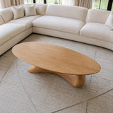 Coffee Table with Flowing Sculptural Pedestal in Natural Solid Wood - Arboriswood - 4