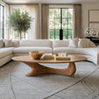 Coffee Table with Flowing Sculptural Pedestal in Natural Solid Wood - Arboriswood - 7