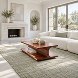 Coffee Table with Rectangular Slab Top on Flowing C-Curve Open-Shelf Base - Arboriswood - 3