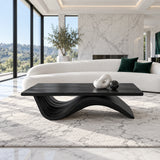 Coffee Table with Thick Flat Slab Top on Single Continuous S-Wave Base - Arboriswood - 10