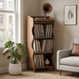 Compact Natural Solid Wood Audio Storage Cabinet With Wavy Side Panels - Arboriswood