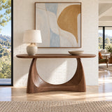 Console Table with Crescent Cut-Out Pedestal Base and Rounded Oval Top - Arboriswood - 2