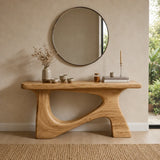 Console Table with Sculptural Curved Legs in Natural Solid Wood - Arboriswood - 2