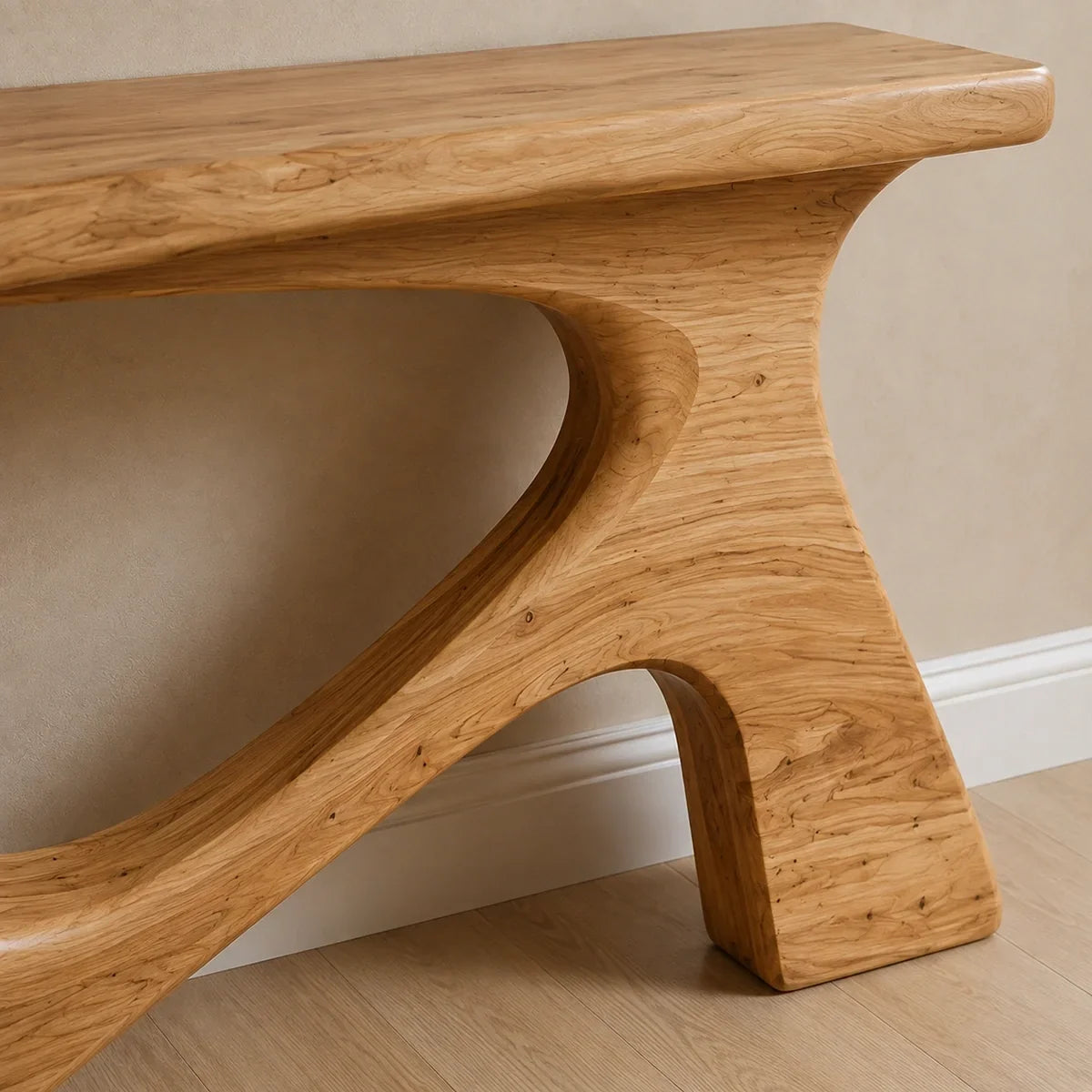 Console Table with Sculptural Curved Legs in Natural Solid Wood - Arboriswood - 3