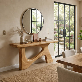 Console Table with Sculptural Curved Legs in Natural Solid Wood - Arboriswood - 7