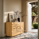 Contemporary Carved Sideboard Cabinet in Natural Solid Wood Design - ArborisWood - 8