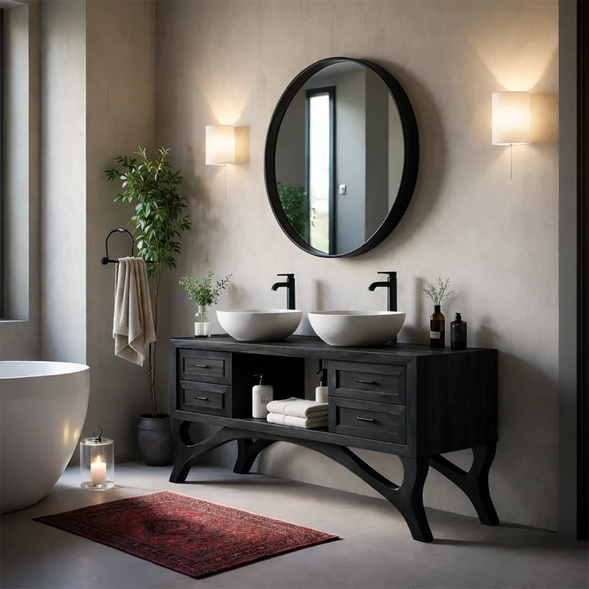 Elegant double vanity cabinet – double bathroom vanity
