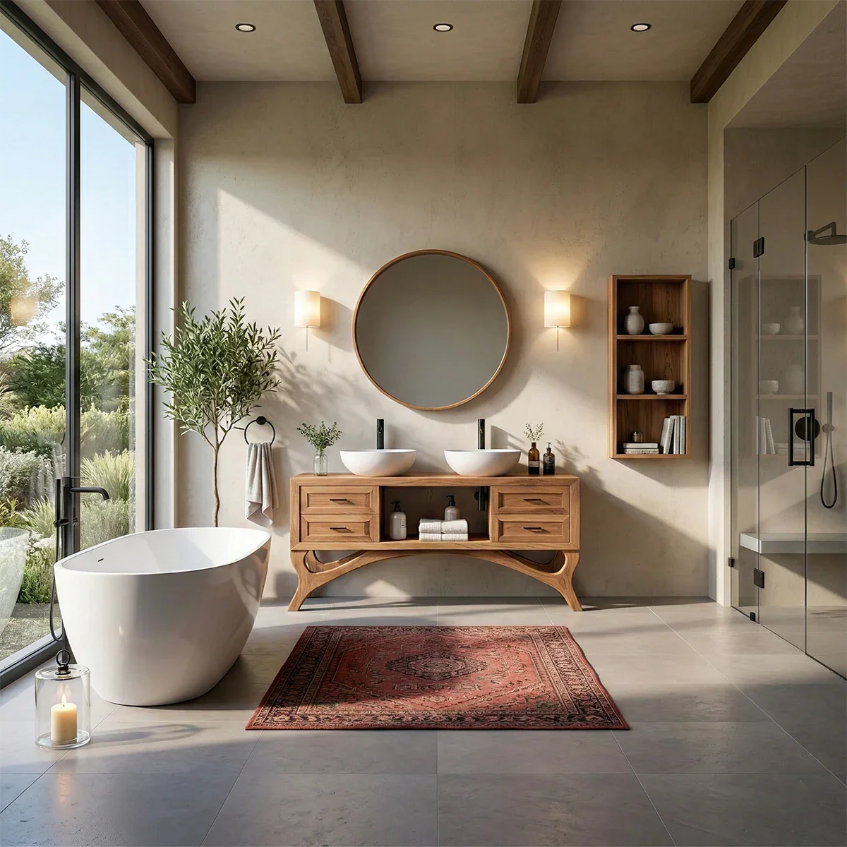 Double sink vanity with storage drawers – double bathroom vanity