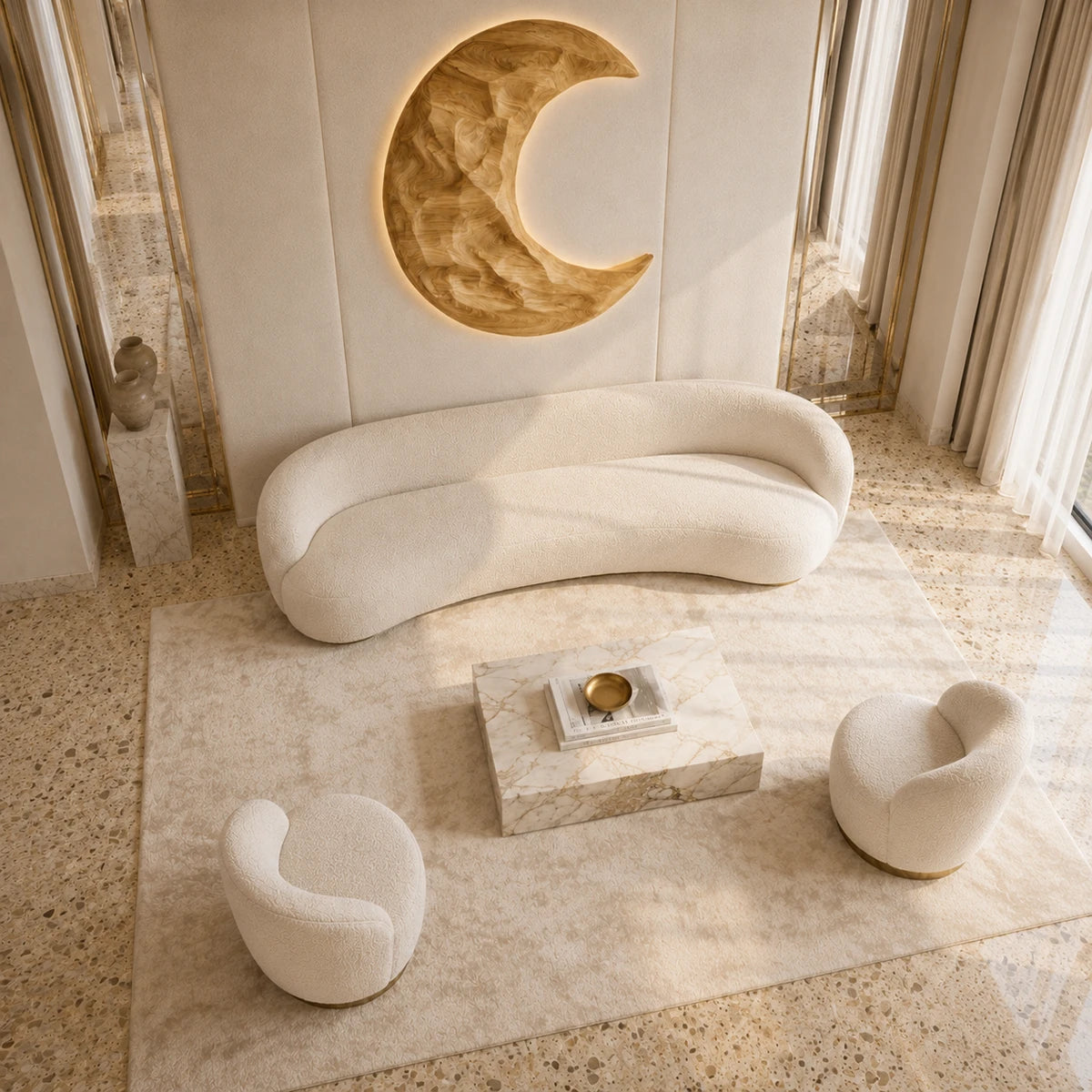 Large decorative wall panel in Natural Solid Wood creates a calm modern statement