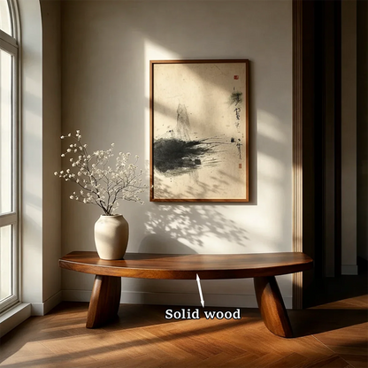 Curved Solid Wood Entryway Bench Organic Modern Hallway Seating - ArborisWood - 10