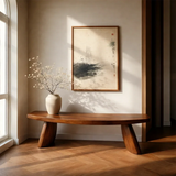 Curved Solid Wood Entryway Bench Organic Modern Hallway Seating - Arboriswood - 7