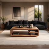 Curved Storage Coffee Table – Solid Wood Seamless Loop Design - Arboriswood - 3