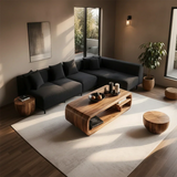 Curved Storage Coffee Table – Solid Wood Seamless Loop Design - Arboriswood - 6