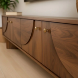 Decorative Panel TV Stand Solid Wood Media Console Storage Cabinet - Arboriswood - 3
