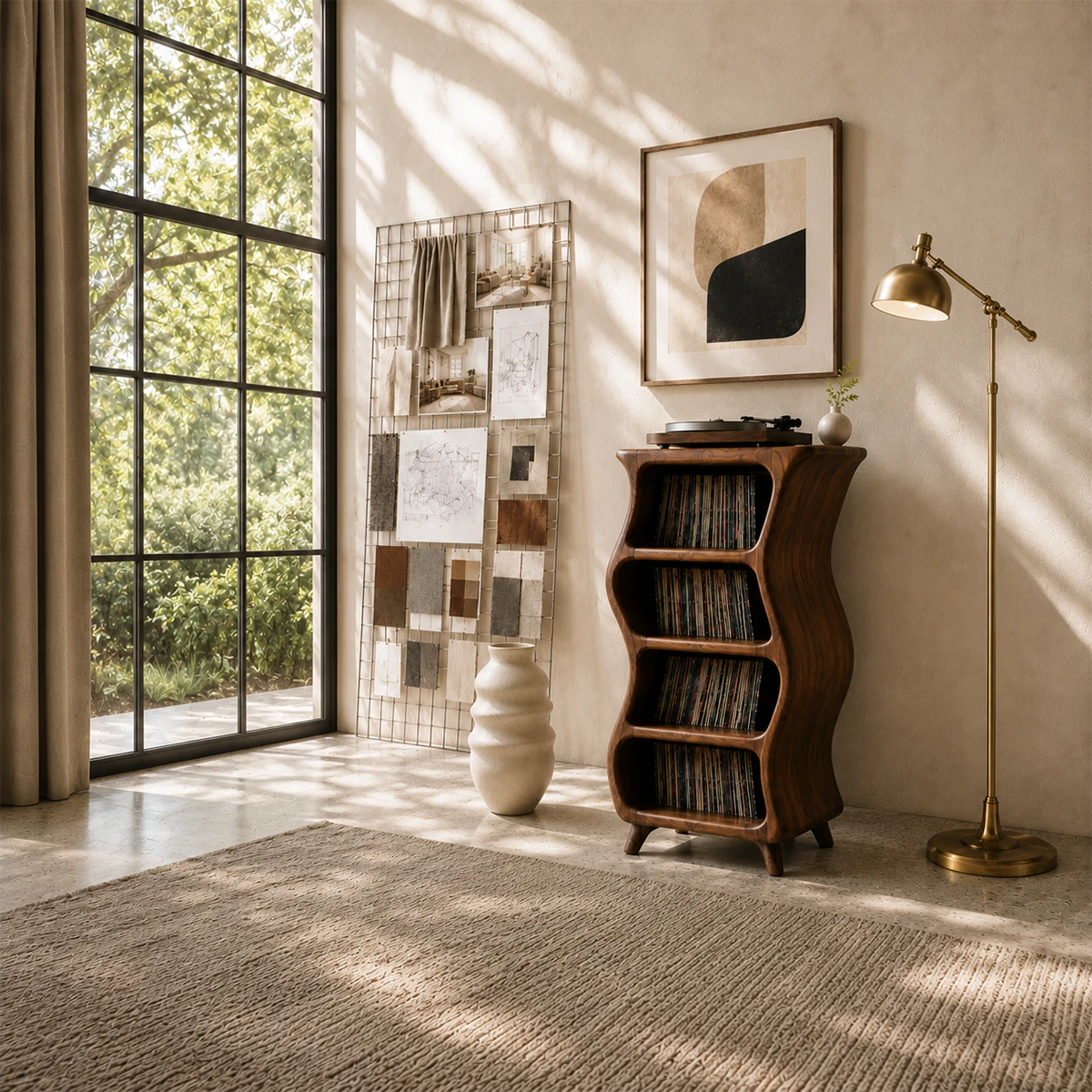 Design Studio Natural Solid Wood Vinyl Record Stand With Four Open Shelves - ArborisWood - 2