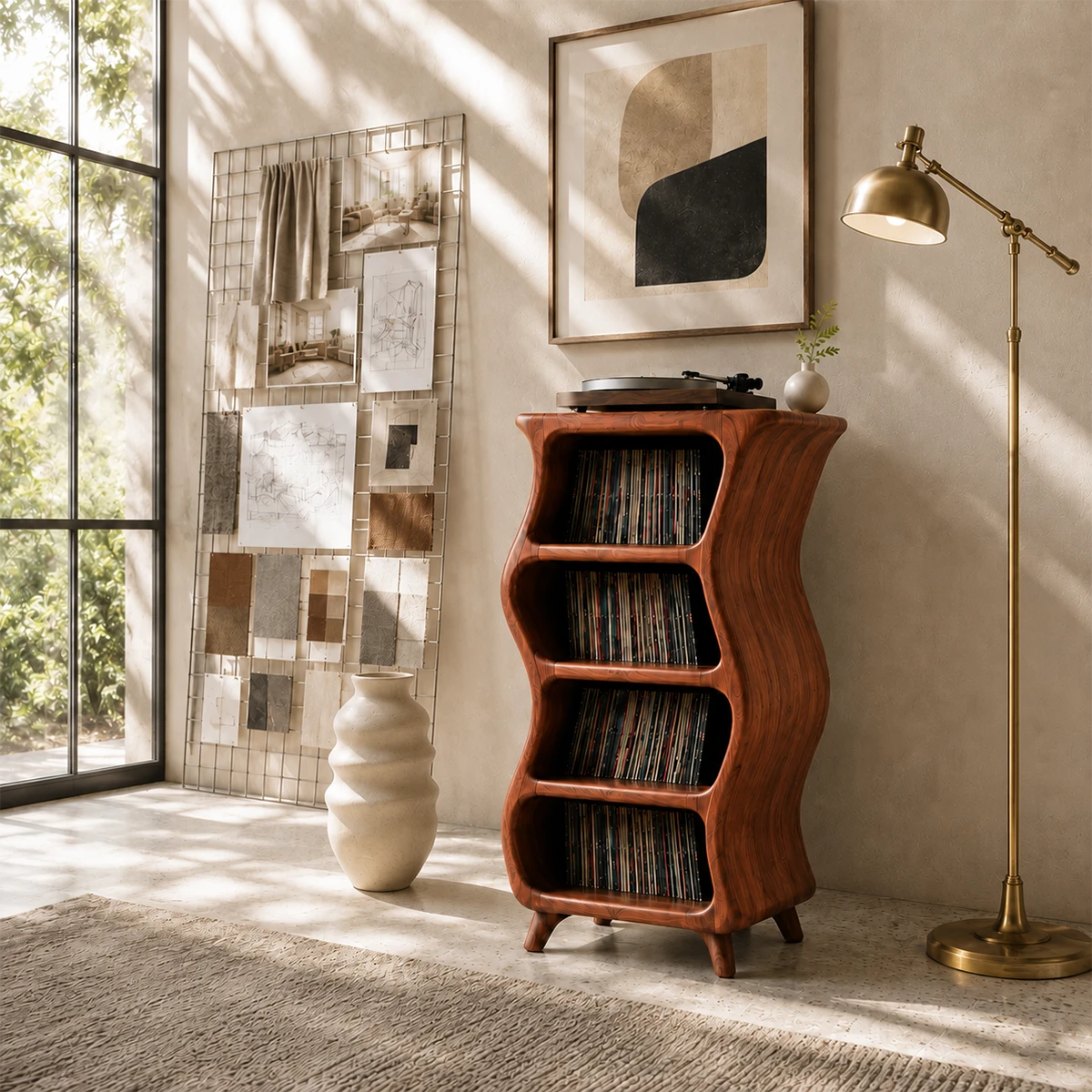 Design Studio Natural Solid Wood Vinyl Record Stand With Four Open Shelves - ArborisWood - 7