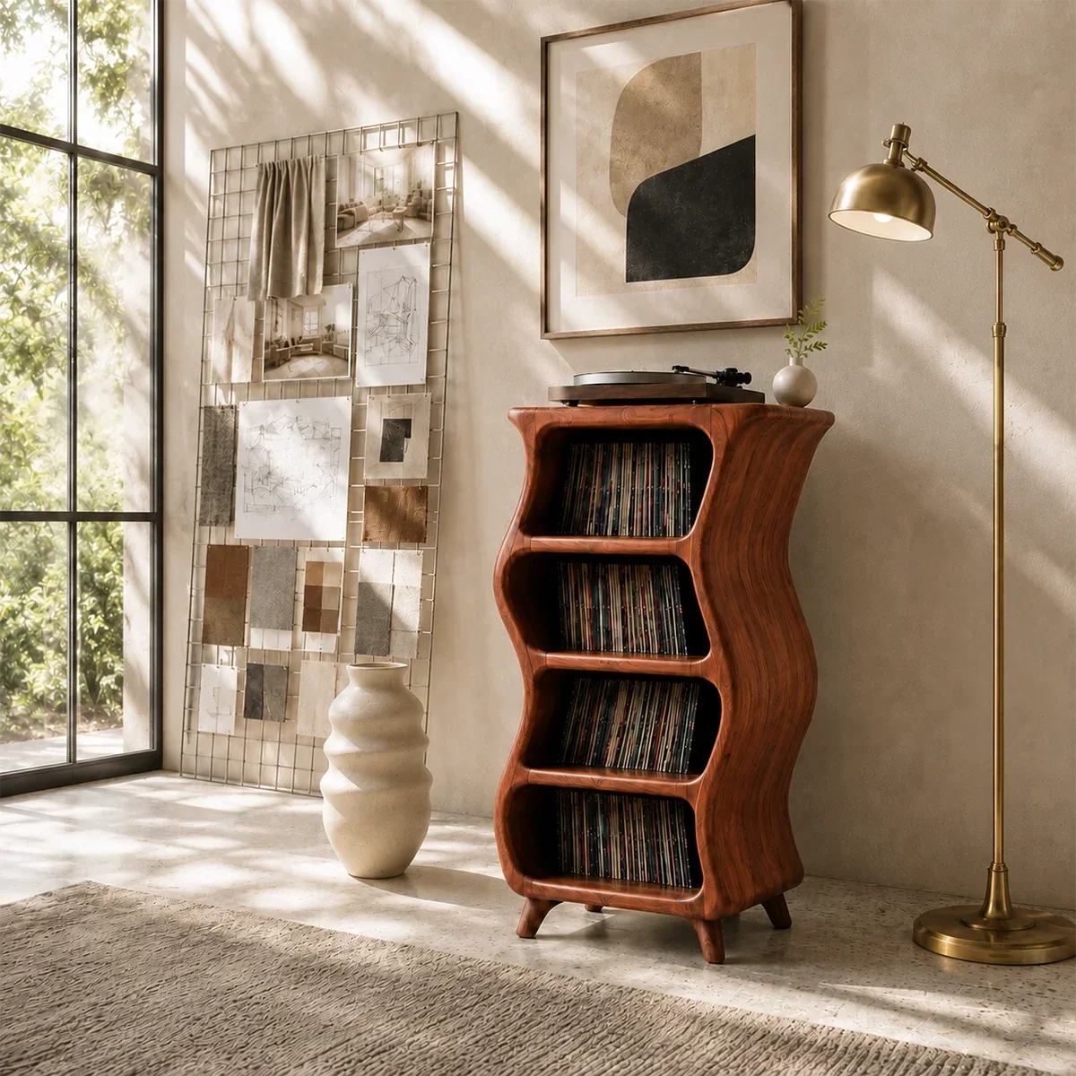 Design Studio Natural Solid Wood Vinyl Record Stand With Four Open Shelves - Arboriswood - 7