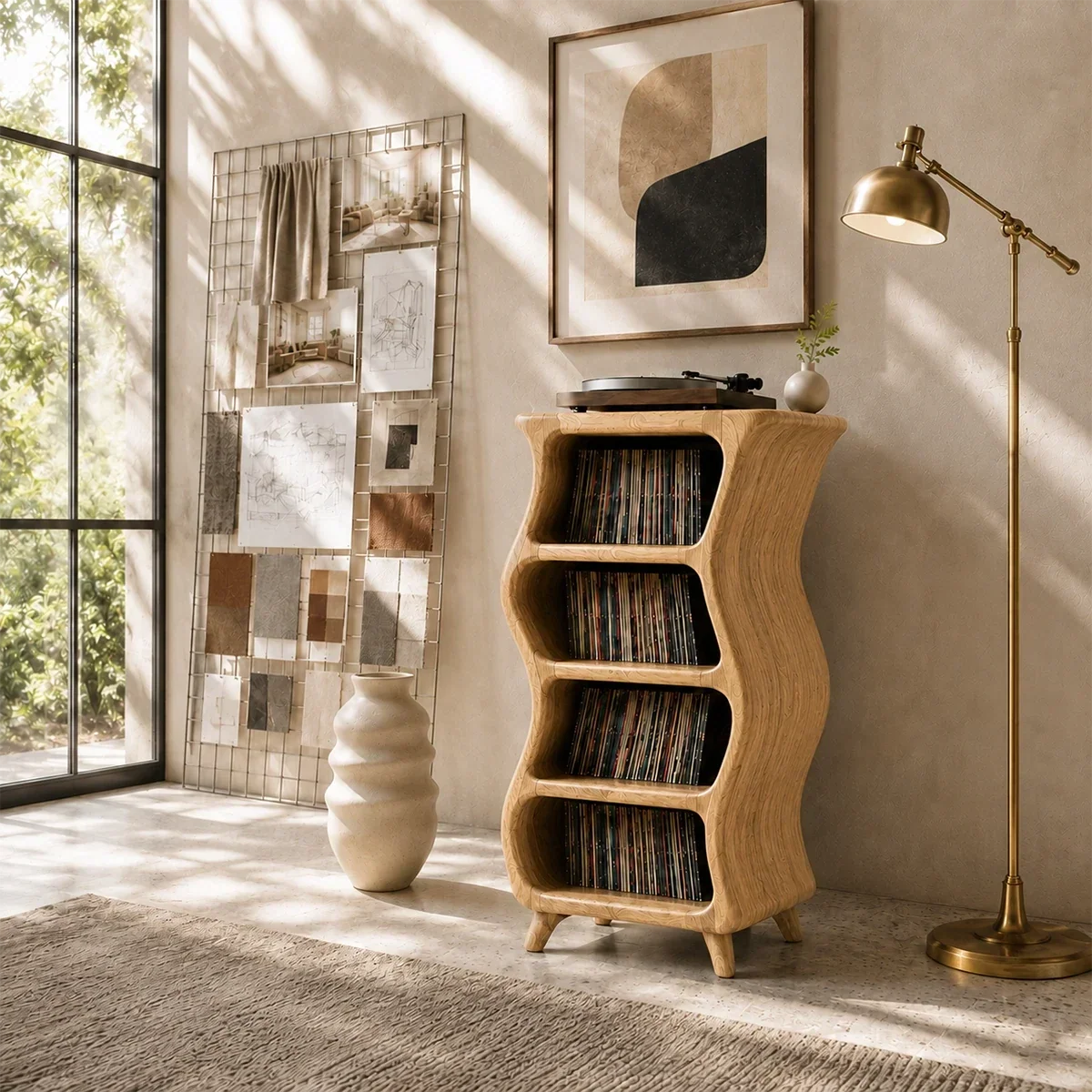 Design Studio Natural Solid Wood Vinyl Record Stand With Four Open Shelves - Arboriswood - 8