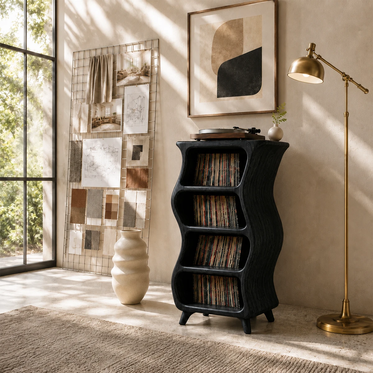 Design Studio Natural Solid Wood Vinyl Record Stand With Four Open Shelves - ArborisWood - 9