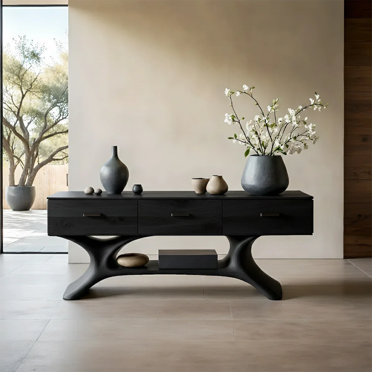 Entryway Console Table in Natural Solid Wood with Storage Drawers for Modern Homes - ArborisWood - 10