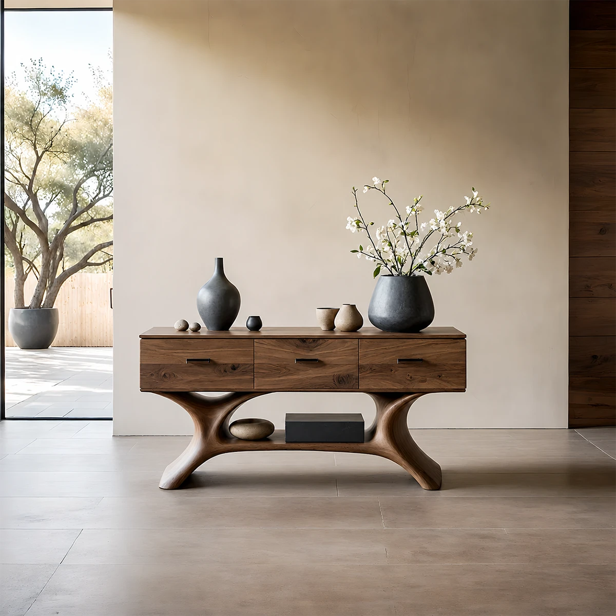 Entryway Console Table in Natural Solid Wood with Storage Drawers for Modern Homes - ArborisWood - 13